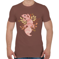 PRINTFASHION Rózsaszín Leopárd Gekkó - Férfi póló - Mogyoróbarna