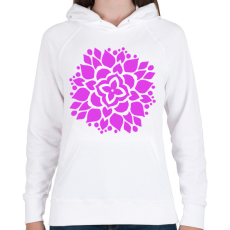 PRINTFASHION Rózsaszín mandala - Női kapucnis pulóver - Fehér