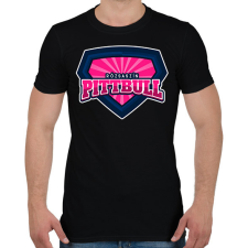 PRINTFASHION Rózsaszín Pittbull - Férfi póló - Fekete férfi póló