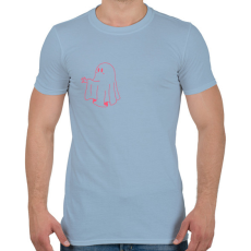 PRINTFASHION Rózsaszín szellem2 - Férfi póló - Világoskék