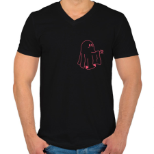 PRINTFASHION Rózsaszín szellem - Férfi V-nyakú póló - Fekete férfi póló