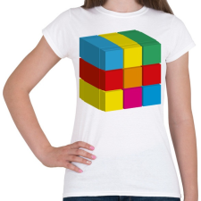 PRINTFASHION rubik 3D - Női póló - Fehér női póló
