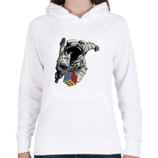 PRINTFASHION Rubik Cube  - Női kapucnis pulóver - Fehér