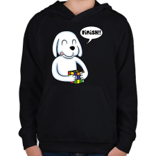 PRINTFASHION Rubik Dog - Gyerek kapucnis pulóver - Fekete gyerek pulóver, kardigán