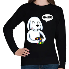 PRINTFASHION Rubik Dog - Női pulóver - Fekete női pulóver, kardigán