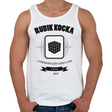 PRINTFASHION rubik-kocka-black-white - Férfi atléta - Fehér atléta, trikó