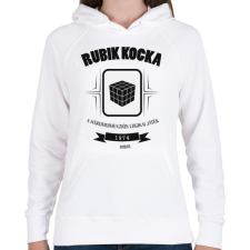 PRINTFASHION rubik-kocka-black-white - Női kapucnis pulóver - Fehér női pulóver, kardigán
