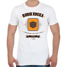 PRINTFASHION rubik-kocka-brown-orange - Férfi póló - Fehér