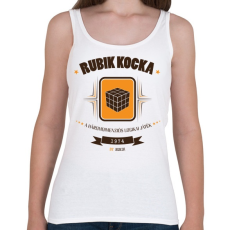 PRINTFASHION rubik-kocka-brown-orange - Női atléta - Fehér