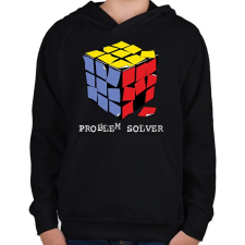 PRINTFASHION Rubik kocka egyszerűen - Gyerek kapucnis pulóver - Fekete gyerek pulóver, kardigán