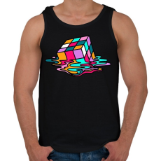 PRINTFASHION Rubik kocka - Férfi atléta - Fekete