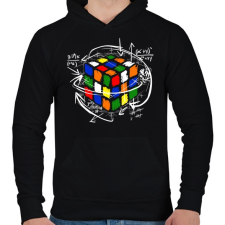 PRINTFASHION Rubik kocka - Férfi kapucnis pulóver - Fekete férfi pulóver, kardigán