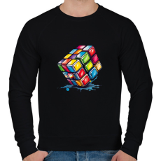 PRINTFASHION rubik kocka - Férfi pulóver - Fekete