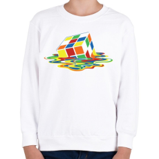 PRINTFASHION Rubik Kocka - Gyerek pulóver - Fehér