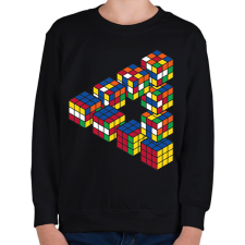 PRINTFASHION Rubik-kocka - Gyerek pulóver - Fekete gyerek pulóver, kardigán