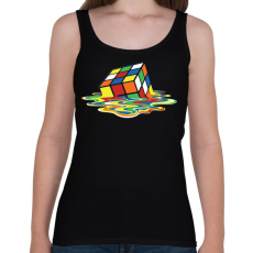PRINTFASHION Rubik Kocka - Női atléta - Fekete