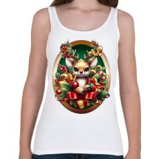 PRINTFASHION Rudolf, a piros orrú rénszarvas - Női atléta - Fehér