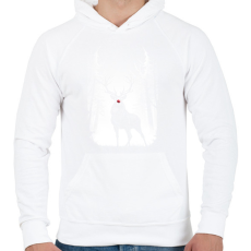 PRINTFASHION Rudolf a rénszarvas - Férfi kapucnis pulóver - Fehér