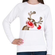 PRINTFASHION Rudolf, a rénszarvas - Női pulóver - Fehér