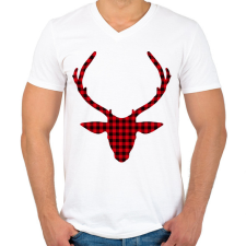 PRINTFASHION Rudolf - Férfi V-nyakú póló - Fehér férfi póló