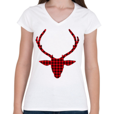PRINTFASHION Rudolf - Női V-nyakú póló - Fehér