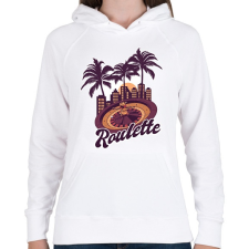 PRINTFASHION Rulett - Női kapucnis pulóver - Fehér női pulóver, kardigán