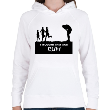 PRINTFASHION RUM! - Női kapucnis pulóver - Fehér női pulóver, kardigán