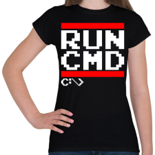 PRINTFASHION RUN CMD - Női póló - Fekete női póló
