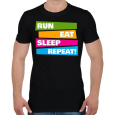 PRINTFASHION Run Eat Sleep Repeat! - Futás - Férfi póló - Fekete