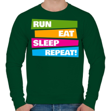 PRINTFASHION Run Eat Sleep Repeat! - Futás - Férfi pulóver - Sötétzöld férfi pulóver, kardigán