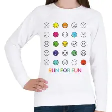 PRINTFASHION Run for fun - Női pulóver - Fehér női pulóver, kardigán