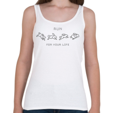 PRINTFASHION Run for your life - Női atléta - Fehér