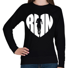 PRINTFASHION RUN LOVE - Női pulóver - Fekete női pulóver, kardigán