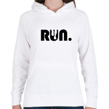 PRINTFASHION Run - Női kapucnis pulóver - Fehér női pulóver, kardigán
