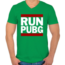 PRINTFASHION RUN PUBG - Férfi V-nyakú póló - Zöld férfi póló