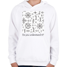 PRINTFASHION Rúna - Érted? - Gyerek kapucnis pulóver - Fehér