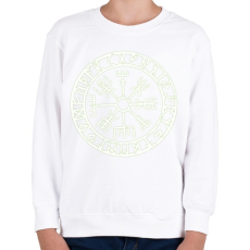 PRINTFASHION Rúna felirat kör - Gyerek pulóver - Fehér
