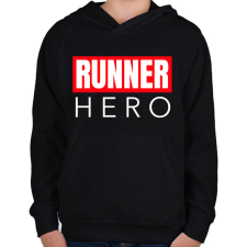 PRINTFASHION RUNNER HERO - Gyerek kapucnis pulóver - Fekete gyerek pulóver, kardigán