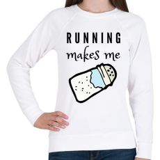 PRINTFASHION Running makes me salty - Női pulóver - Fehér