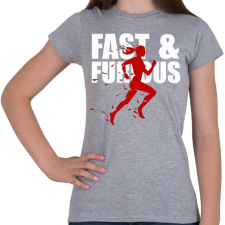 PRINTFASHION Running - Női póló - Sport szürke női póló