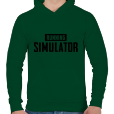 PRINTFASHION Running simulator - Férfi kapucnis pulóver - Sötétzöld