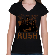 PRINTFASHION Rush band - Női V-nyakú póló - Fekete női póló
