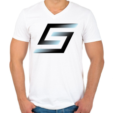 PRINTFASHION S - Férfi V-nyakú póló - Fehér