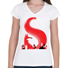 PRINTFASHION S like fox - Női V-nyakú póló - Fehér