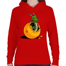 PRINTFASHION Sárkánygömb - Női kapucnis pulóver - Piros