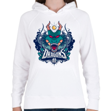 PRINTFASHION Sárkányok - Női kapucnis pulóver - Fehér