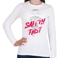PRINTFASHION Safety first - Női hosszú ujjú póló - Fehér női póló
