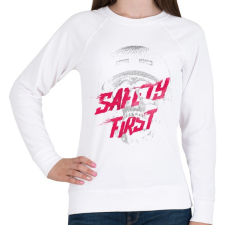 PRINTFASHION Safety first - Női pulóver - Fehér női pulóver, kardigán