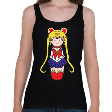 PRINTFASHION Sailor Moon - Női atléta - Fekete női trikó