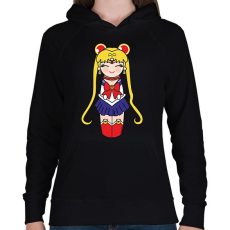 PRINTFASHION Sailor Moon - Női kapucnis pulóver - Fekete